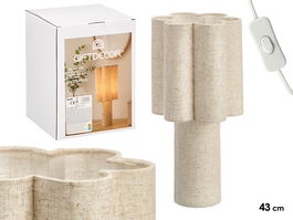 Giftdecor Lámpara Sobremesa Flor Metal Papel Natural 20x20x43 cm (Set de 4)