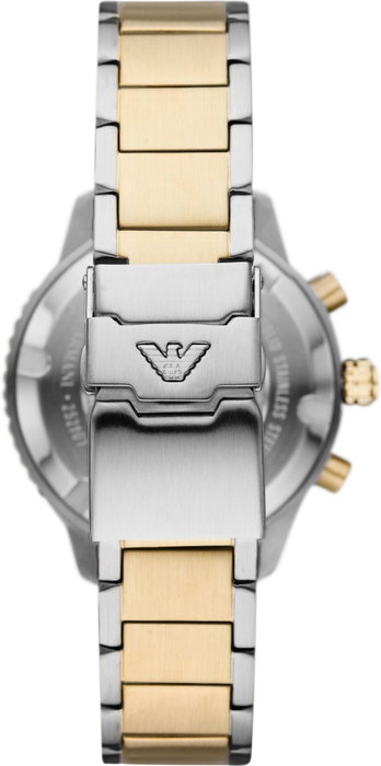 Armani AR11361 con esfera verde y correa de acero gris