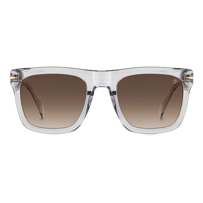 David Beckham DB-7000-S-FLAT-63M con montura transparente y cristal marrón