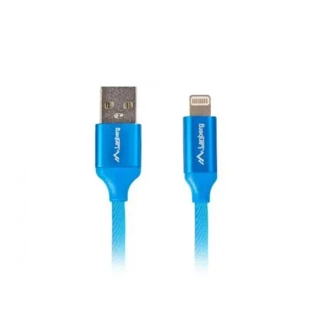 CABLE LIGHTNING A USB LANBERG CA-USLM-10CU-0018-BL - CABLE TRENZADO - 1.8M - AZUL