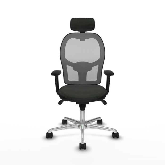 PIQUERAS Y CRESPO Silla de oficina Jorquera con mecanismo Sincro, Tela Negra y Malla Gris