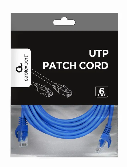 Gembird PP6U-5M Cable de Red Cat6 U/UTP Azul de 5m