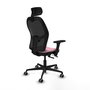 PIQUERAS Y CRESPO Silla de oficina Jorquera con mecanismo Sincro/Traslack, Rosa y Negro