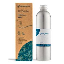 GEORGANICS Enjuague Bucal Menta 275 Ml Aceite Natural Orgánico para Reducir Placa y Eliminar Bacterias