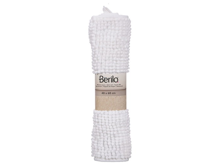Berilo Alfombra de Baño Blanca 40x60 cm - Poliéster Reciclado 800 GSM, Cosido a Máquina (Set de 12)