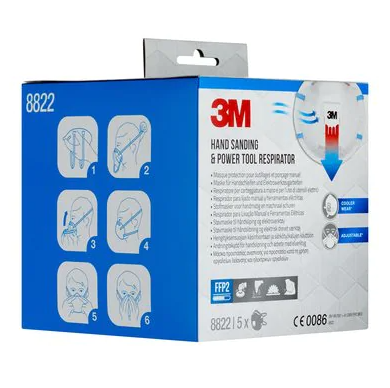 3M Mascarilla Respirador 8822-5 FFP2 con Válvula 5 Unidades