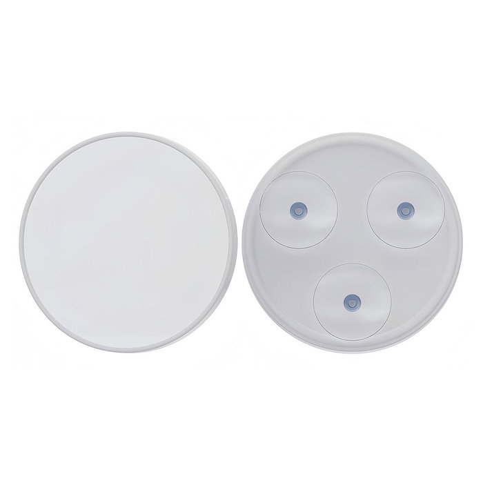 Espejo de Aumento Versa Blanco Cristal Hierro Espejo 2,5 x 17 x 17 cm