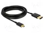 DeLOCK Cable HDMI de alta velocidad con Ethernet, HDMI-A a Micro-D, 4,5 m, 4K/3D