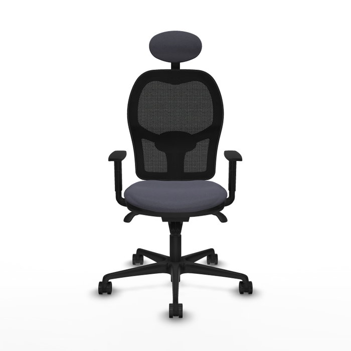 PIQUERAS Y CRESPO Silla de oficina Jorquera con mecanismo Sincro, Gris oscuro y Negro