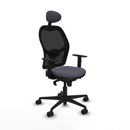 PIQUERAS Y CRESPO Silla de oficina Jorquera con mecanismo Sincro, Gris oscuro y Negro