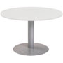 Rocada Mesa de reunión Meeting redonda de 120 cm con columna de acero y tablero blanco