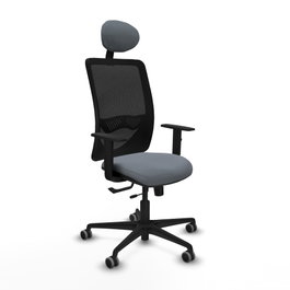 PIQUERAS Y CRESPO Silla de oficina Zulema con mecanismo Sincro/Traslack Gris y Negro