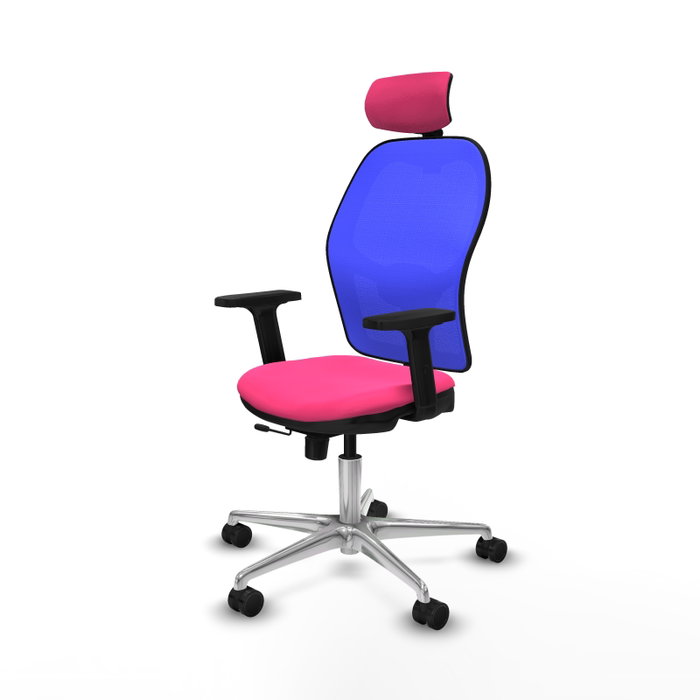 PIQUERAS Y CRESPO Silla de oficina Jorquera con mecanismo Sincro/Traslack, Rosa y Azul PIQUERAS Y CRESPO Silla de oficina Jorquera con mecanismo Sincro/Traslack, Rosa y Azul