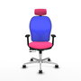 PIQUERAS Y CRESPO Silla de oficina Jorquera con mecanismo Sincro/Traslack, Rosa y Azul