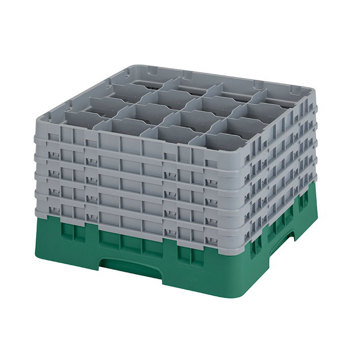 CAMBRO - 16S1058-119 - Cesta de lavado 16 comp. 5 alturas - 10,9 cm Ø máx. - alt. máx. 28,2 cm - 50 x 50 x 30,8 cm - Verde sherwood CAMBRO - 16S1058-119 - Cesta de lavado 16 comp. 5 alturas - 10,9 cm Ø máx. - alt. máx. 28,2 cm - 50 x 50 x 30,8 cm - Verde sherwood