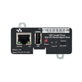 HPE Single Phase 1Gb UPS Network Management Module 5 kVA VRLA Negro Metálico