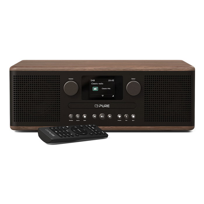 PURE Classic C-D6 Radio Portátil Digital Negro/Nuez