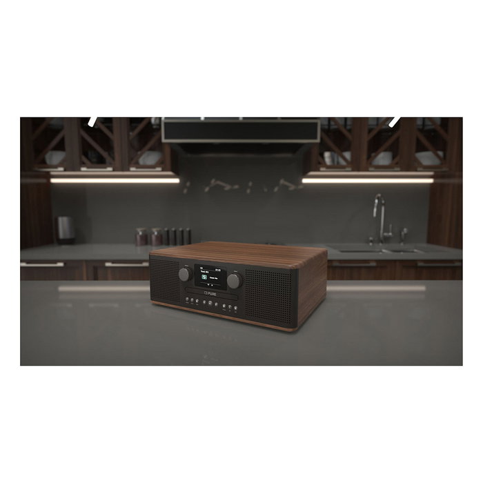 PURE Classic C-D6 Radio Portátil Digital Negro/Nuez