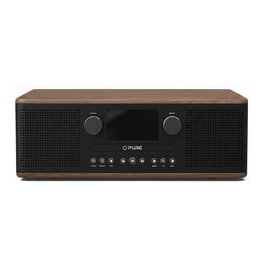 Pure Classic C-D6 Radio Digital DAB DAB+ FM Bluetooth 5.3 Portátil con Pantalla TFT de 2.4, Alarma y Mando a Distancia, Color Negro/Nuez, 30W RMS - Modelo C-D6 EU/UK
