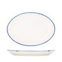 Summa Set de 5 Fuentes Ovaladas de Porcelana Marfil y Azul 27x19 cm