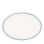 Summa Set de 5 Fuentes Ovaladas de Porcelana Marfil y Azul 27x19 cm