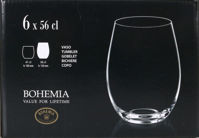 Bohemia Set 6 Vasos Cristal Clara 560 cc (4 Cajas)