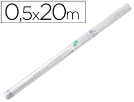 Liderpapel Rollo plástico adhesivo removible 0.50x20 m 80 mc para forrar libros