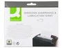 Q-connect Hojas Lubricantes y Afiladoras para Destructora Papel, Paquete 12 Hojas, 220x150 mm