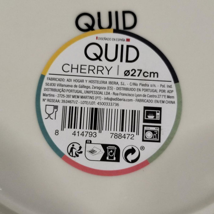 Quid Plato Llano Cherry de 27 cm Multicolor