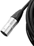 CABLEWORKS - Cable de Micrófono XLR Macho-Hembra Recto 3m, Negro, Cobre sin Óxido