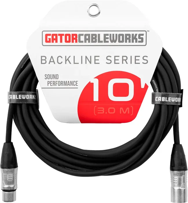 CABLEWORKS - Cable de Micrófono XLR Macho-Hembra Recto 3m, Negro, Cobre sin Óxido