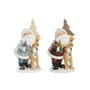 DKD Home Decor Set de 2 Figuras de Resina con LED para Navidad Moderna en Rojo, Azul y Blanco
