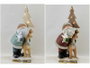 DKD Home Decor Set de 2 Figuras de Resina con LED para Navidad Moderna en Rojo, Azul y Blanco