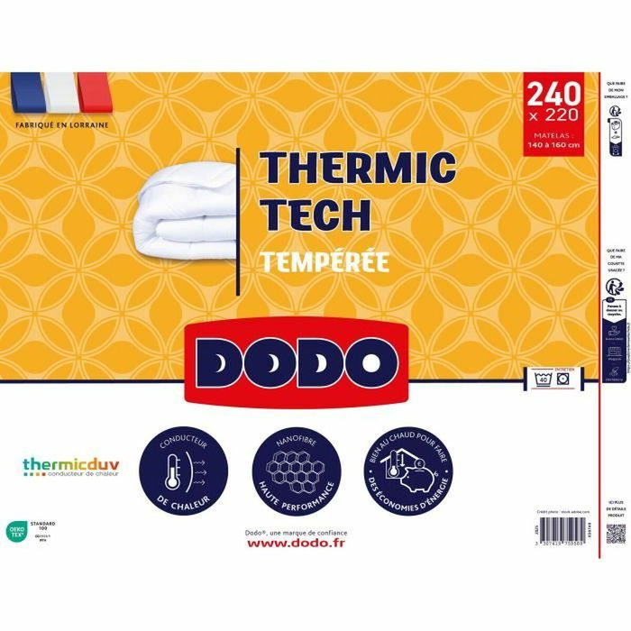 Dodo Edredón nórdico templado THERMIC TECH 220 x 240 cm Blanco Dodo Edredón nórdico templado THERMIC TECH 220 x 240 cm Blanco