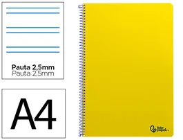 Liderpapel Cuaderno Espiral Smart A4 Tapa Blanda Amarillo