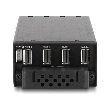 DeLOCK Estante móvil de bahía delgada para 4 x M.2 NVMe con Slim SAS SFF-8654