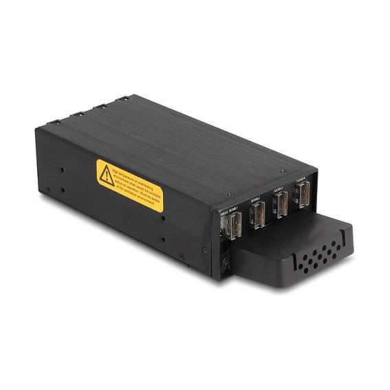 DeLOCK Estante móvil de bahía delgada para 4 x M.2 NVMe con Slim SAS SFF-8654