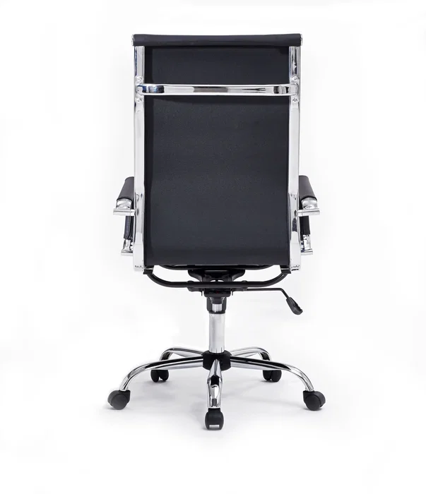Equip Silla de Oficina 651001, Negro, Asiento y Respaldo Acolchado en Imitación Piel, Diseño Ergonómico con Ruedas y Respaldo Alto, Ajuste de Altura 110-120 cm