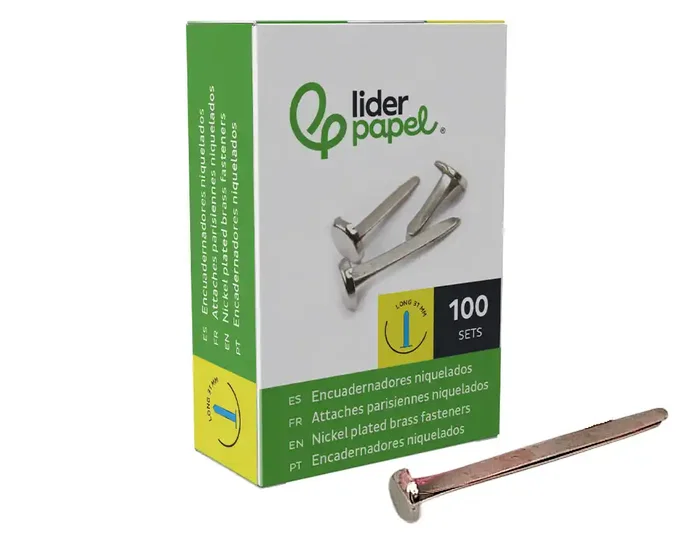 Liderpapel Encuadernadores niquelados n.7 31 mm caja de 100 unidades Liderpapel Encuadernadores niquelados n.7 31 mm caja de 100 unidades
