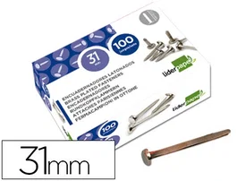 Liderpapel Encuadernadores niquelados n.7 31 mm caja de 100 unidades