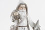 DKD Home Decor Figura Navidad Moderna Blanco Plateado Resina Santa 8 x 19.5 x 12.5 cm