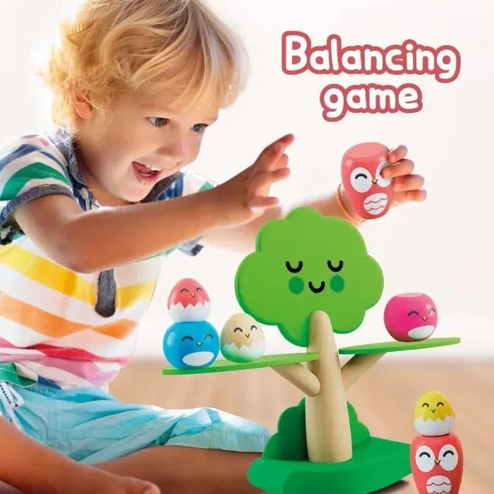 MONTESSORI WOOD Juego de Equilibrio en el Árbol - Juego Montessori - LIS8008324105397 - Juego de Equilibrio, Árbol y Pájaros