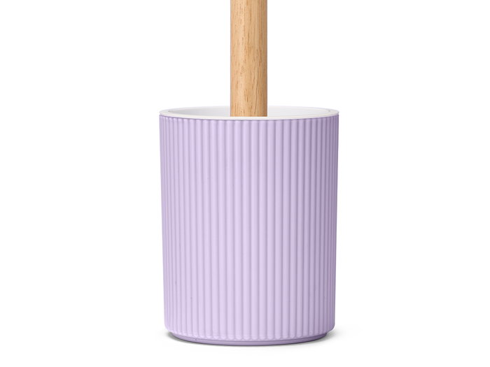 Berilo Escobillero Rayas Bambú Lila Plástico y Bambú 10 x 35.5 x 10 cm (Set de 12)