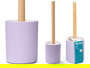 Berilo Escobillero Rayas Bambú Lila Plástico y Bambú 10 x 35.5 x 10 cm (Set de 12)