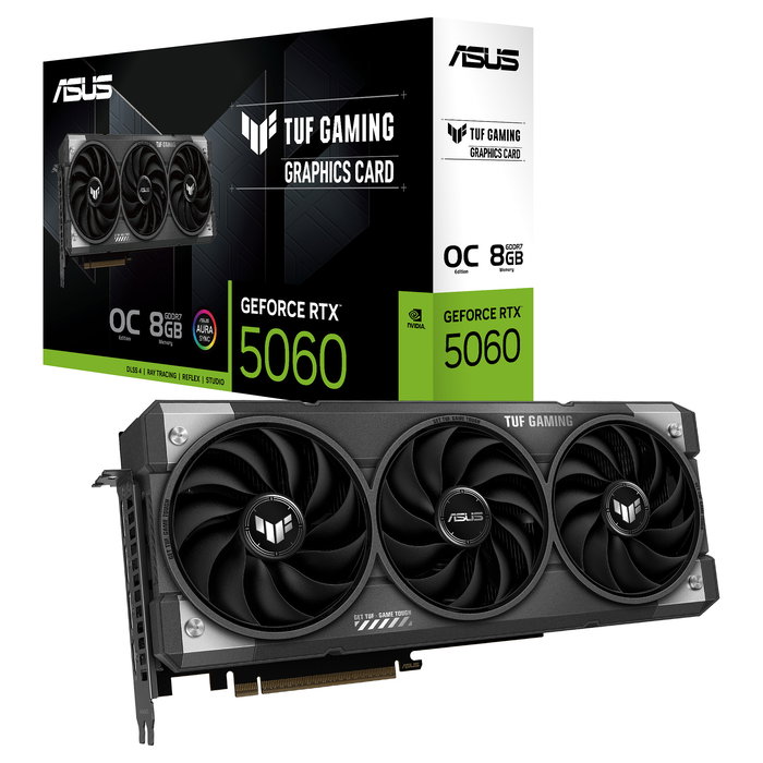 ASUS TUF-RTX5060-O8G-GAMING Tarjeta Gráfica GeForce RTX 5060 OC 8GB GDDR7 3 Ventiladores