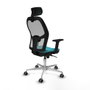 PIQUERAS Y CRESPO Silla de oficina Jorquera con mecanismo Sincro, Tela Turquesa y Malla Gris