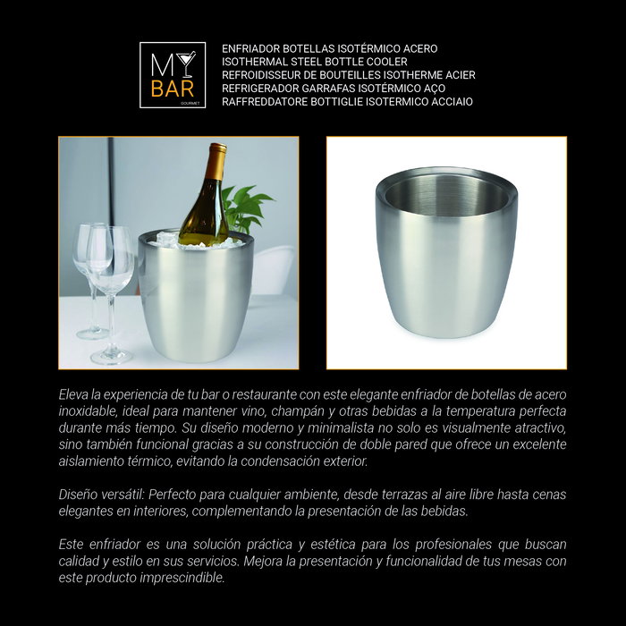 Inde Enfriador de Acero Isotérmico My Bar, 18x18 cm (6 Unidades)