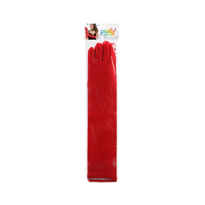 Atosa Guantes largos de Carnaval rojos, 42 cm