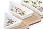 DKD Home Decor Set de Aperitivo 4 Piezas de Gres y Bambú Árbol Rojo