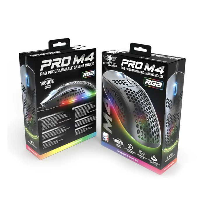 Spirit of Gamer Ratón Gaming Pro M4 Black Inalámbrico